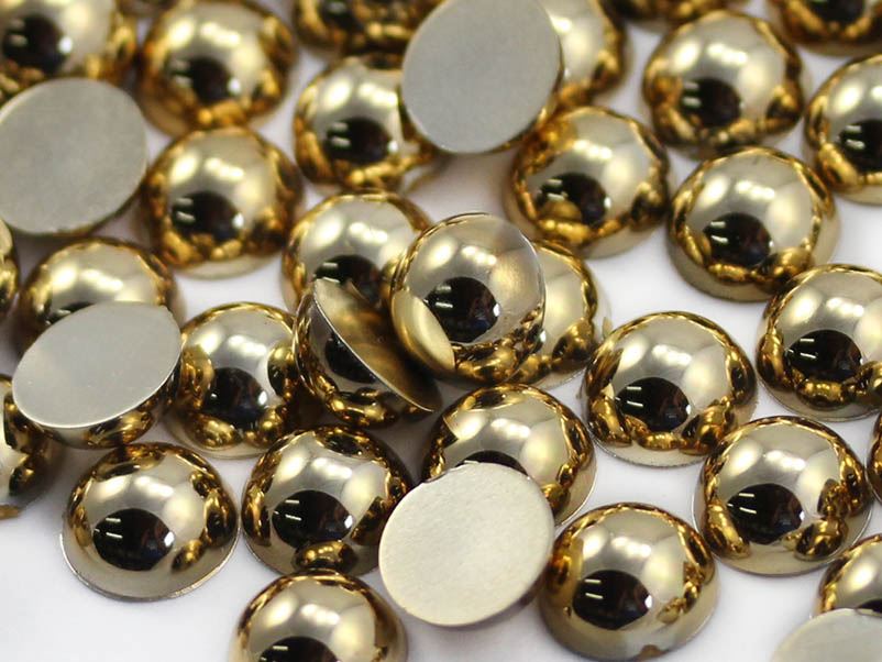 Round Acrylic Gold Metallic Cabochons For Phone Cases Crafts Jewelry Cosplay - Picture 10 of 22