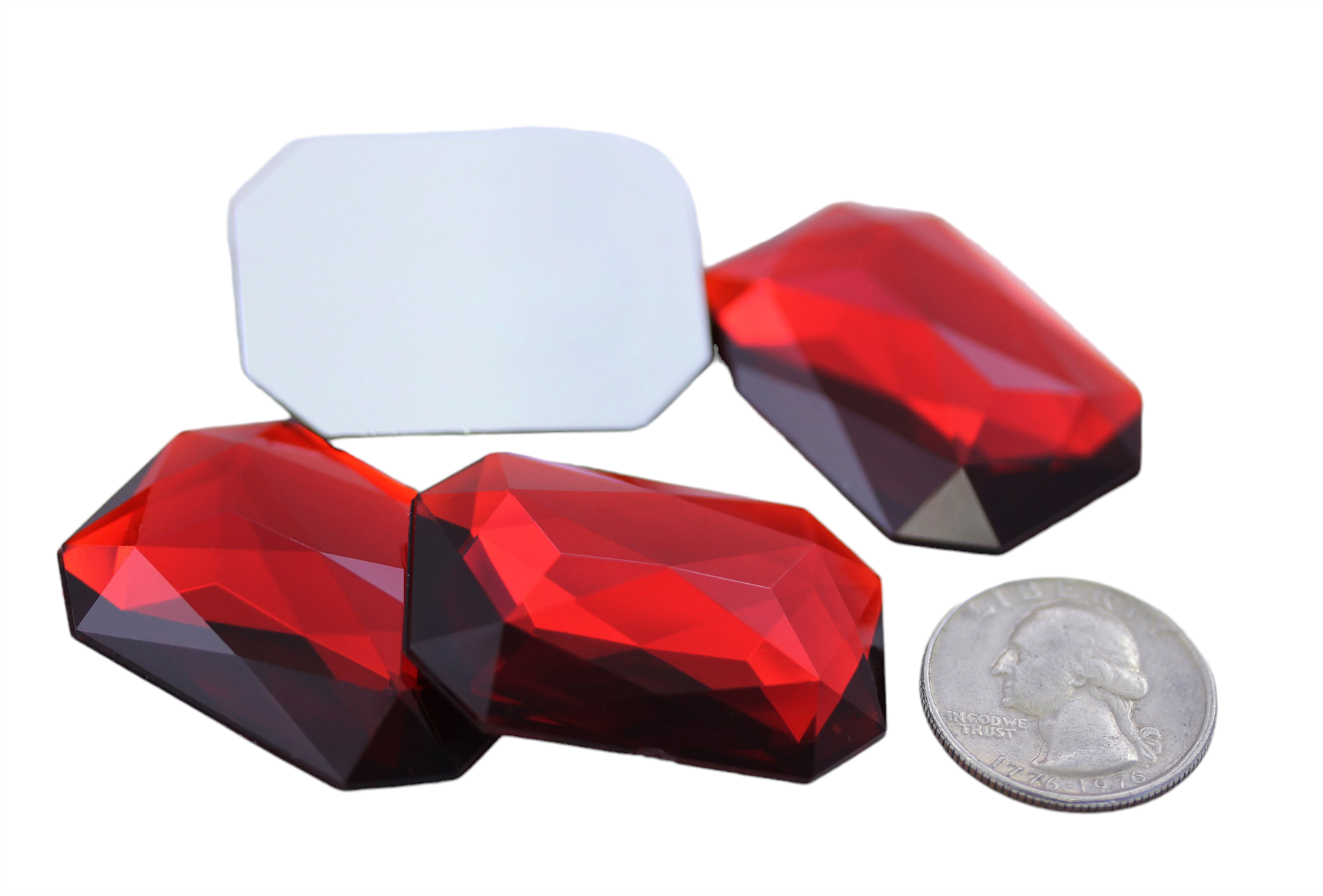 Gemas octágonas acrílicas traseras planas 40X30 mm pedrería joyas artesanales - 4 piezas - Imagen 48 de 51