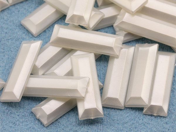 22x7mm Pearl (Molded).PRL Flat Back Baguette Acrylic Gems High Quality - 40 PCS