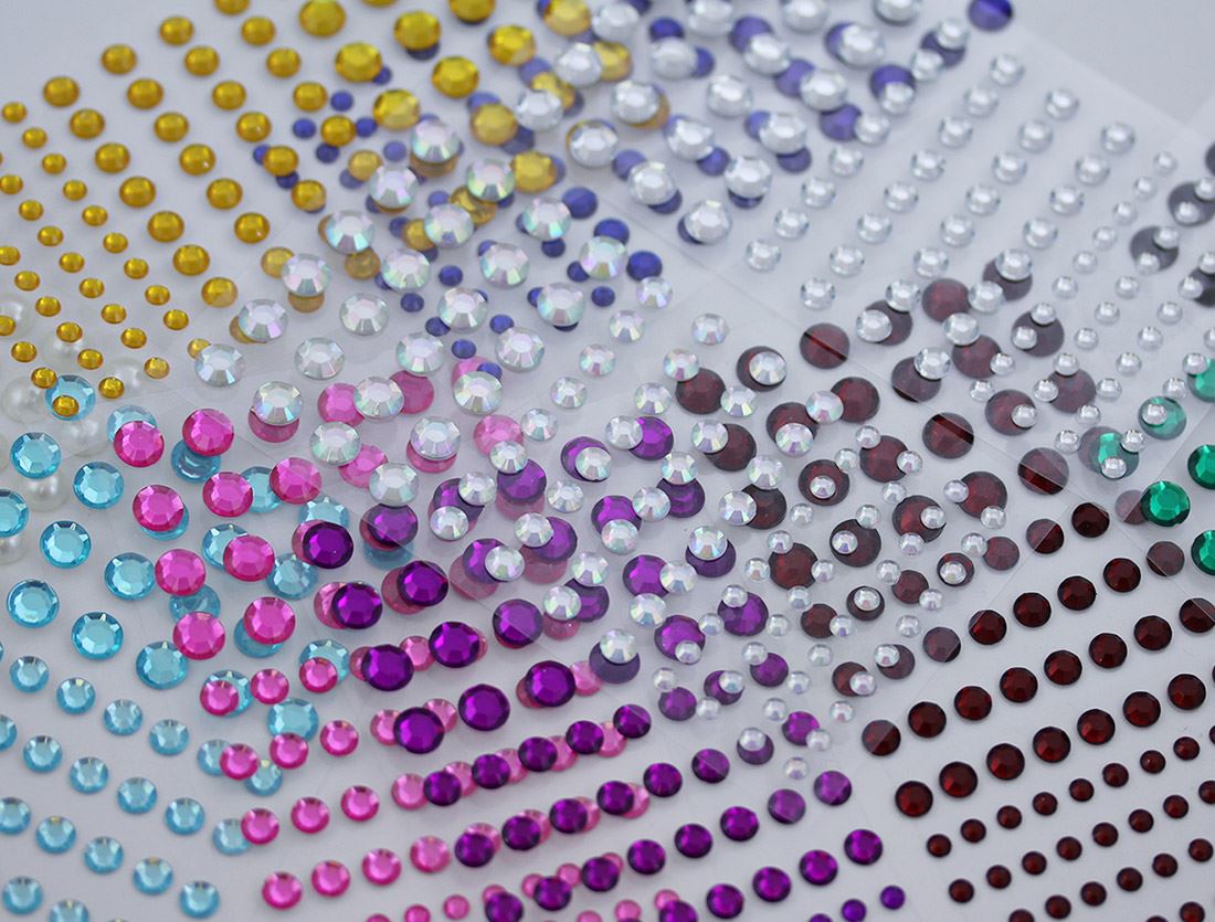 Self Adhesive Acrylic Rhinestones 3 Sizes Face Stick On Hair Gems Craft 480PCS - Picture 90 of 110