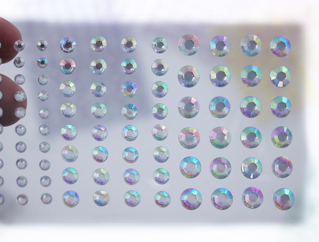 Self Adhesive Acrylic Rhinestones 3 Sizes Face Stick On Hair Gems Craft 480PCS - Picture 38 of 110