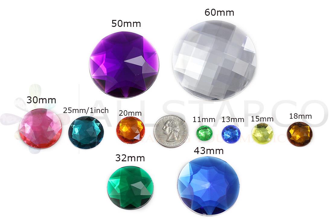 50 mm 2 Zoll große runde Edelsteine zum Aufnähen 4 Löcher für Kostüm Cosplay Herstellung 2 Stck. - Bild 8 von 12