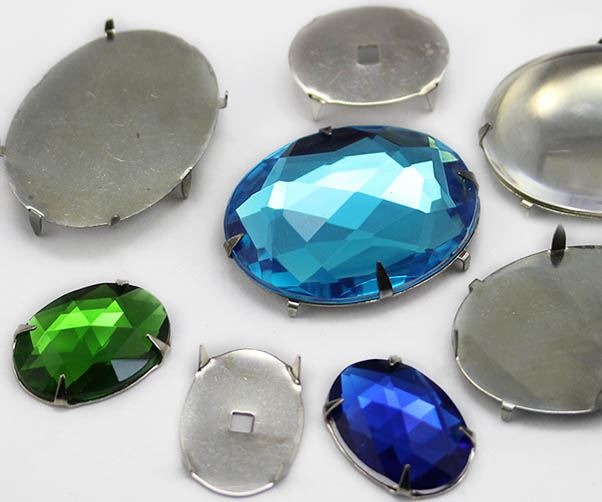 25X18MM OVAL Tiffany Settings - 16 Pieces - Silver