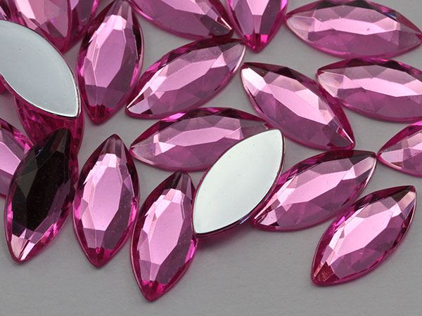 20x9mm Flat Back Navette Acrylic Rhinestone Plastic Face Gems Party Craft 25Pcs - Picture 29 of 48