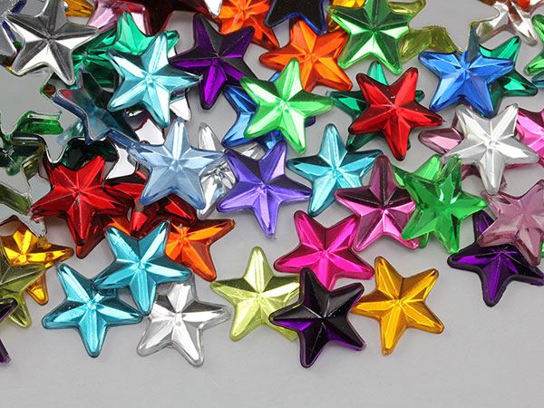 31mm Large Star Rhinestones Embelishments Flat Back Acrylic Plastic Gems 6Pcs - Picture 16 of 16