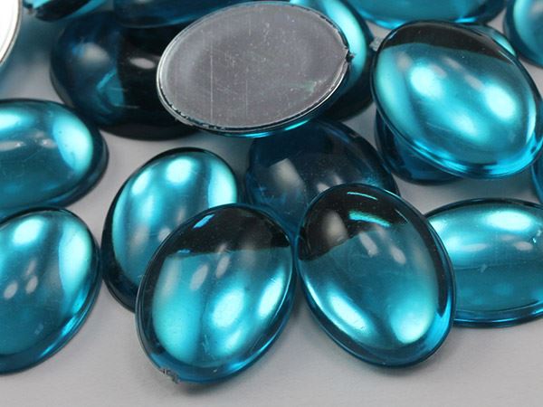 18x13mm Flat Back Acrylic Oval Cabochons Plastic Gems Crafts Cosplay 25 Pcs - Picture 40 of 106