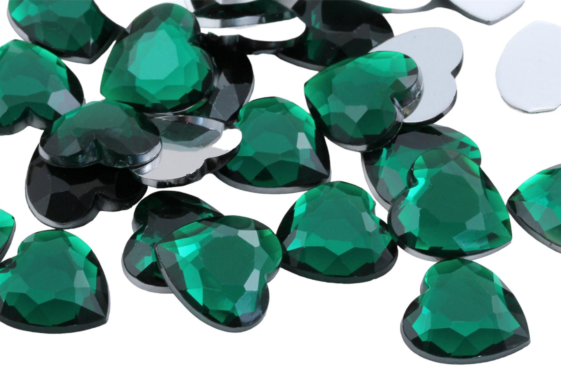 18 mm flache Rückseite Herz Acryl Edelsteine Kunststoff Strass Verzierungen Handwerk 30 Stck. - Bild 13 von 21