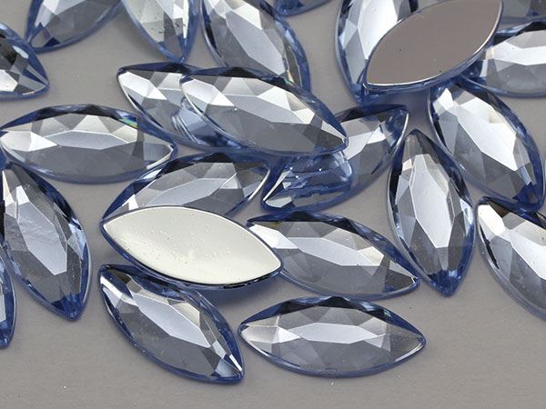 20x9mm Flat Back Navette Acrylic Rhinestone Plastic Face Gems Party Craft 25Pcs - Picture 9 of 48