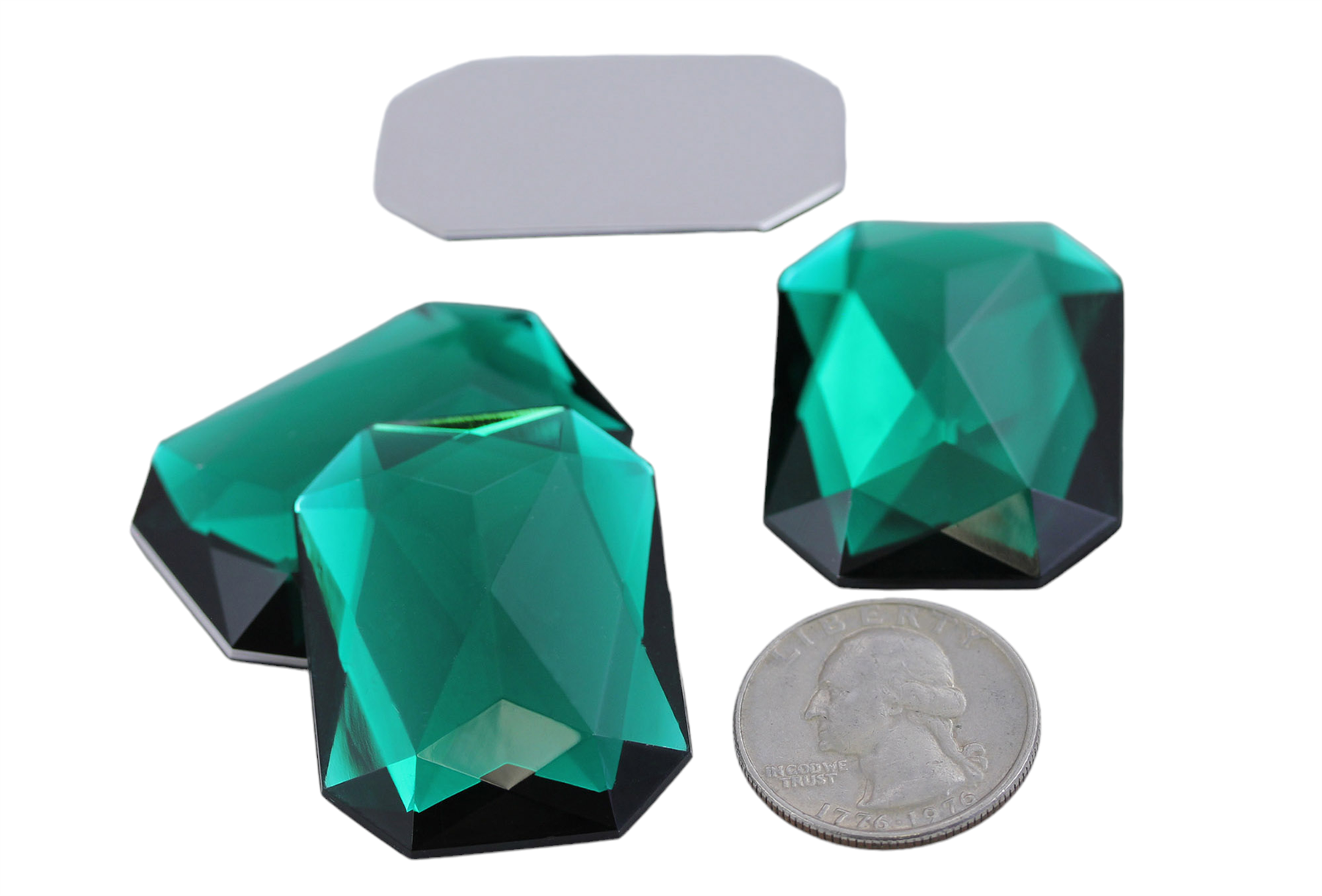 Gemas octágonas acrílicas traseras planas 40X30 mm pedrería joyas artesanales - 4 piezas - Imagen 34 de 51