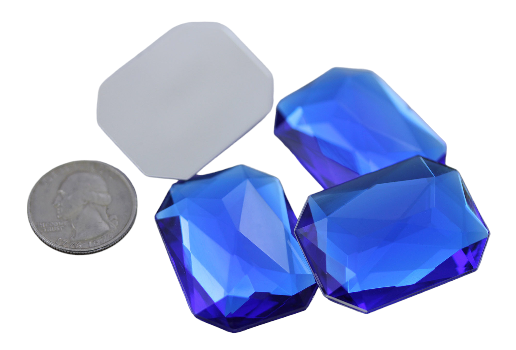 Gemas octágonas acrílicas traseras planas 40X30 mm pedrería joyas artesanales - 4 piezas - Imagen 21 de 51