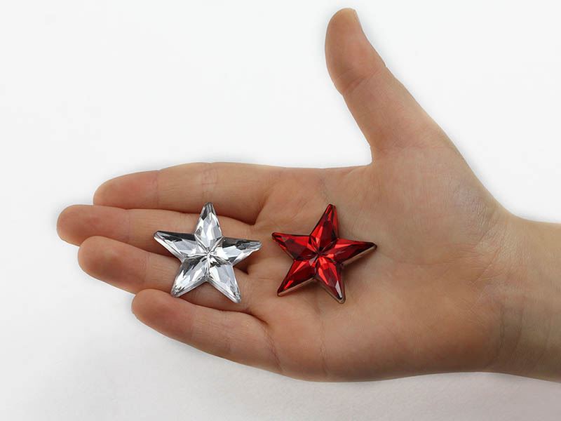 31mm Large Star Rhinestones Embelishments Flat Back Acrylic Plastic Gems 6Pcs - Picture 14 of 16
