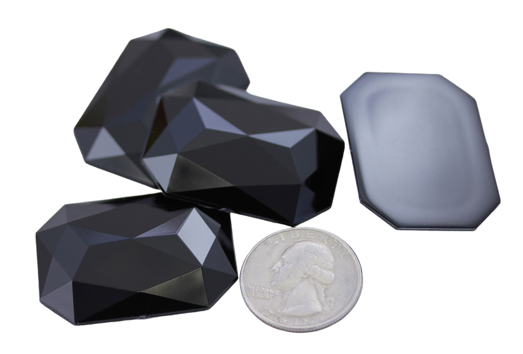 Gemas octágonas acrílicas traseras planas 40X30 mm pedrería joyas artesanales - 4 piezas - Imagen 13 de 51