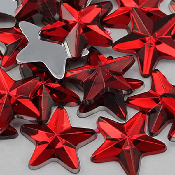 31mm Large Star Rhinestones Embelishments Flat Back Acrylic Plastic Gems 6Pcs - Picture 11 of 16