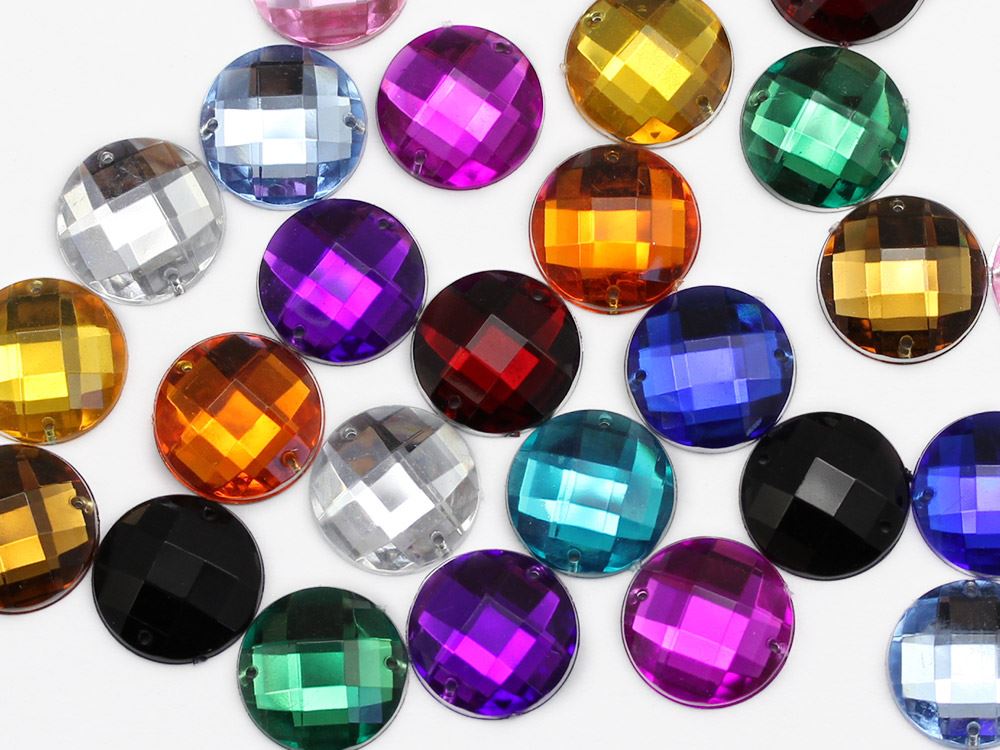 12mm Crystal Clear CH38 Round Flat Back Sew On Gems For Craft 60 PCS