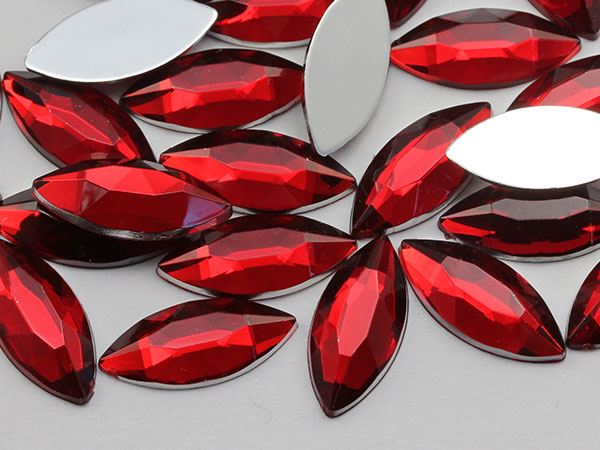 20x9mm Flat Back Navette Acrylic Rhinestone Plastic Face Gems Party Craft 25Pcs - Picture 45 of 48