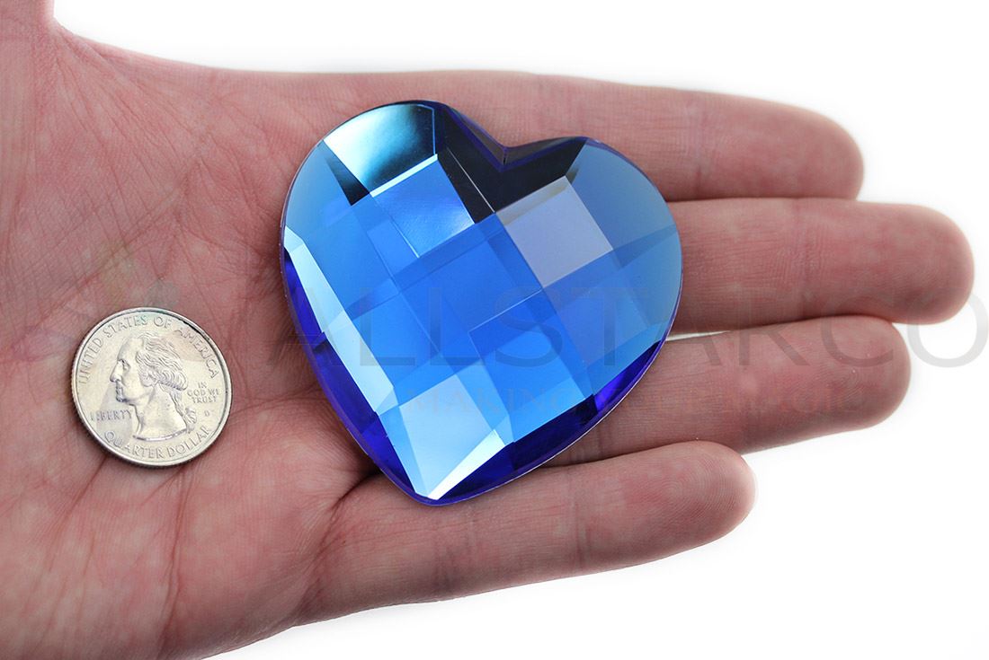 60 mm Corazón Grande Acrílico Estrás Espalda Plana Accesorios Cosplay Gemas de Plástico 2 PIEZAS - Imagen 5 de 16