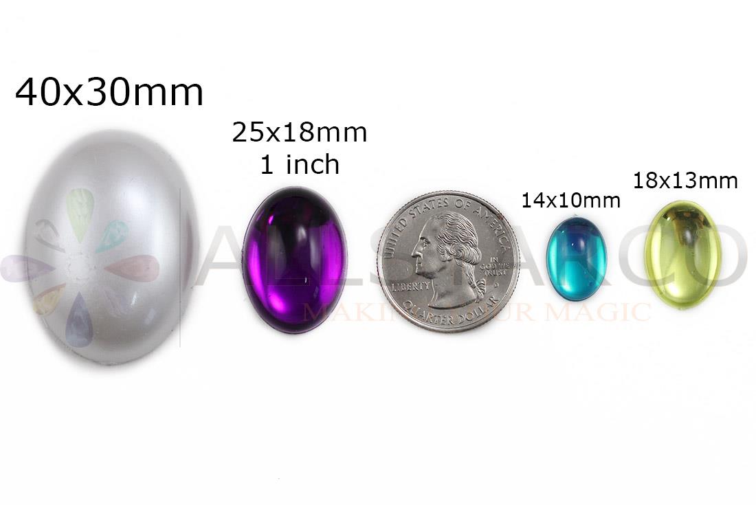 18x13mm Flat Back Acrylic Oval Cabochons Plastic Gems Crafts Cosplay 25 Pcs - Picture 98 of 106