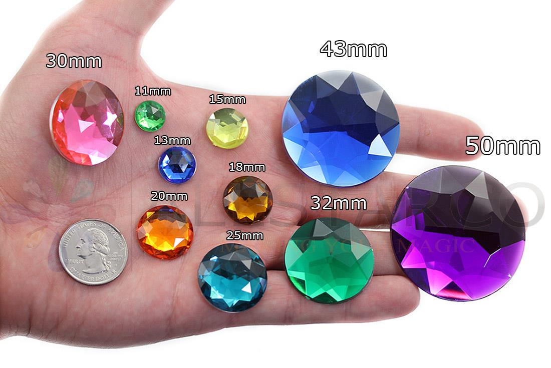 50 mm 2 Zoll große runde Edelsteine zum Aufnähen 4 Löcher für Kostüm Cosplay Herstellung 2 Stck. - Bild 7 von 12