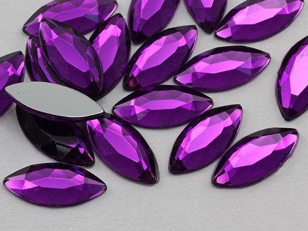 20x9mm Flat Back Navette Acrylic Rhinestone Plastic Face Gems Party Craft 25Pcs - Picture 37 of 48