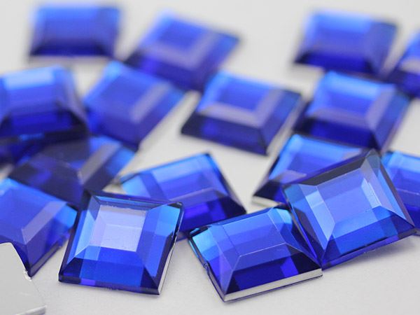 8mm Assorted Colors Flat Back Acrylic Square Gems  - 250 Pieces