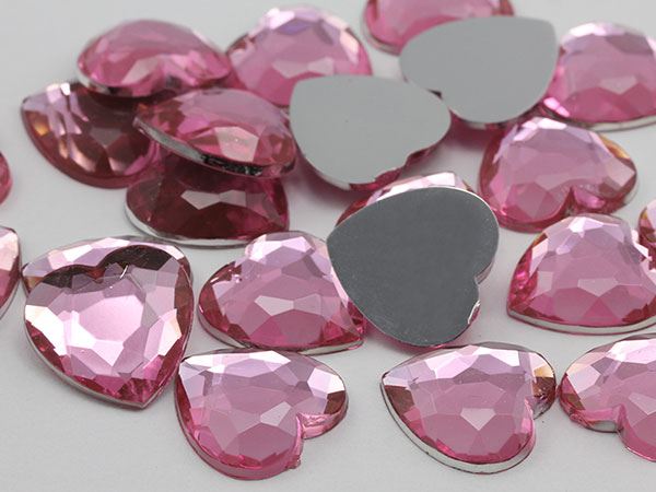 18 mm flache Rückseite Herz Acryl Edelsteine Kunststoff Strass Verzierungen Handwerk 30 Stck. - Bild 15 von 21