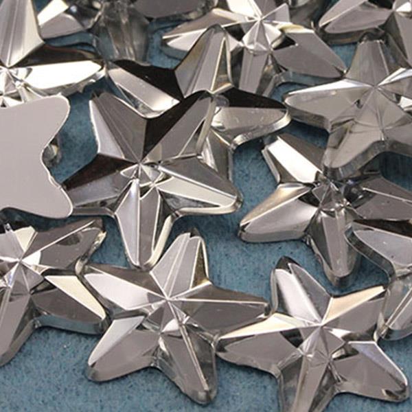 31mm Large Star Rhinestones Embelishments Flat Back Acrylic Plastic Gems 6Pcs - Picture 5 of 16