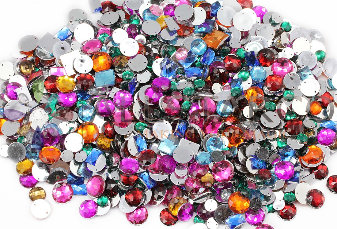 Assorted Crafting Sew On Gems Pack Over 700 Pieces