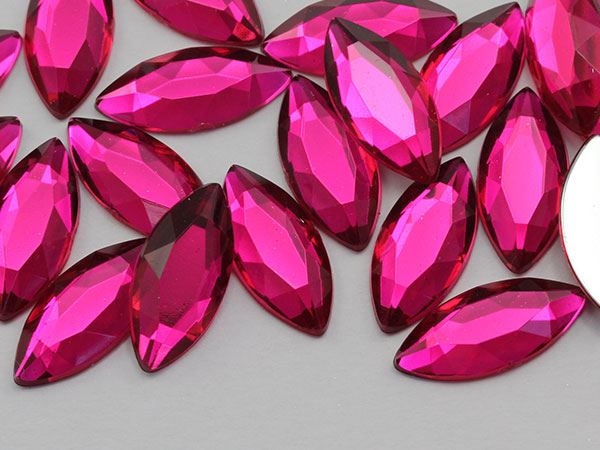20x9mm Flat Back Navette Acrylic Rhinestone Plastic Face Gems Party Craft 25Pcs - Picture 33 of 48