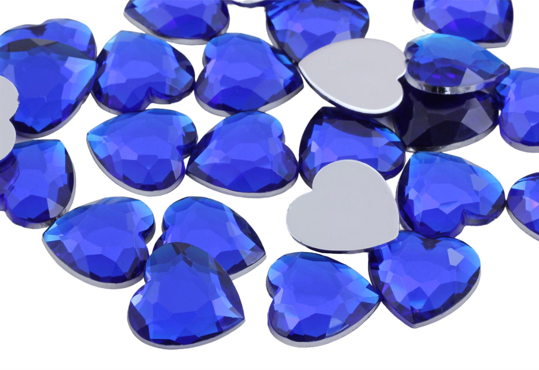18 mm flache Rückseite Herz Acryl Edelsteine Kunststoff Strass Verzierungen Handwerk 30 Stck. - Bild 7 von 21