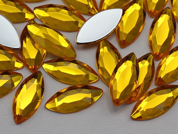 20x9mm Flat Back Navette Acrylic Rhinestone Plastic Face Gems Party Craft 25Pcs - Picture 21 of 48
