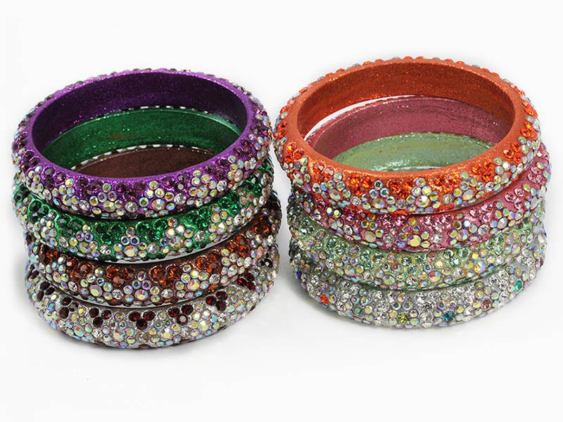 SERINA Clay Bangles with Crystal AB Rhinestones Different Colors