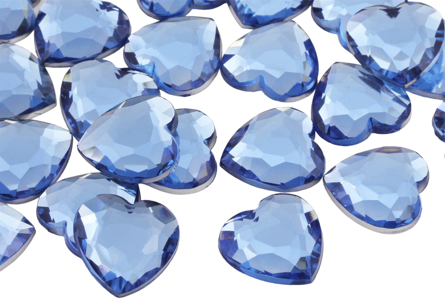 18 mm flache Rückseite Herz Acryl Edelsteine Kunststoff Strass Verzierungen Handwerk 30 Stck. - Bild 6 von 21