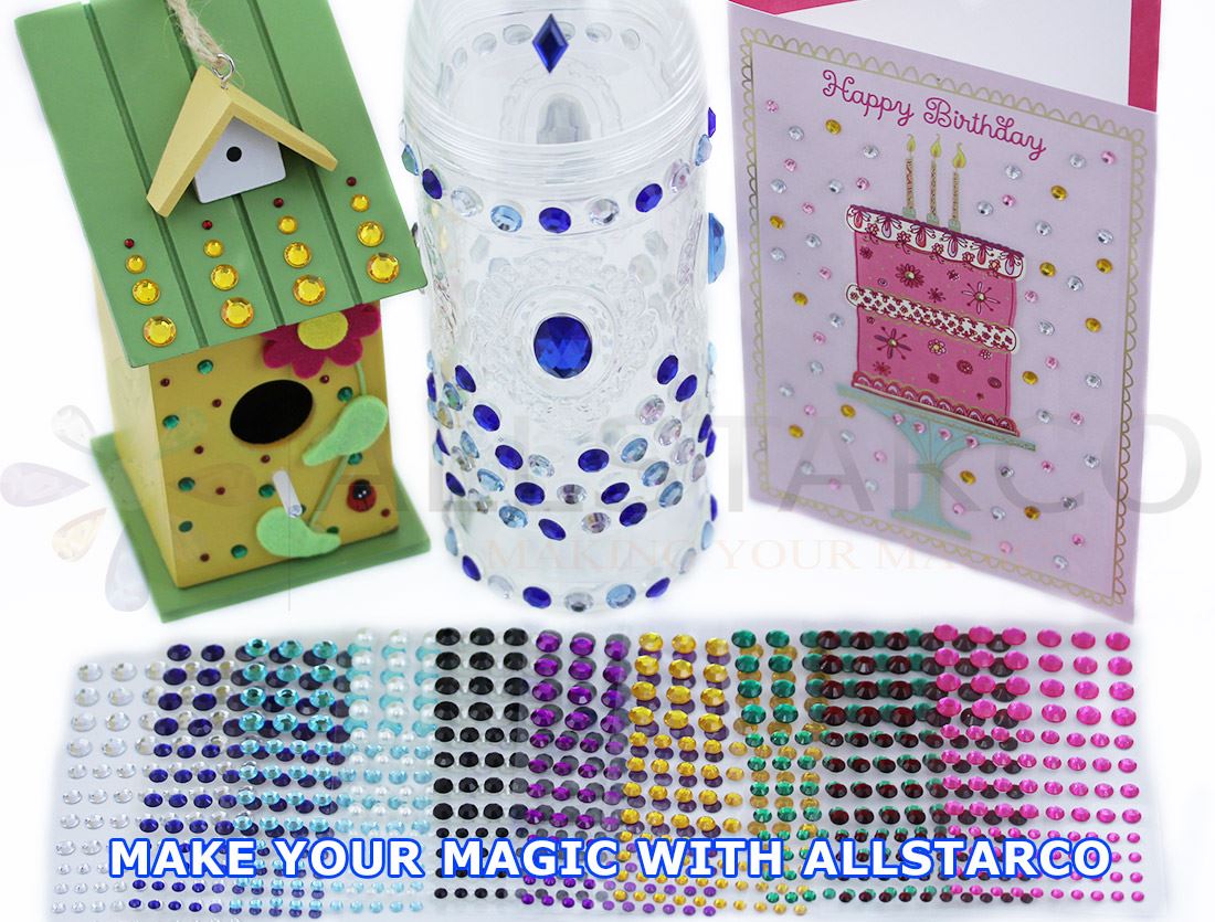 Self Adhesive Acrylic Rhinestones 3 Sizes Face Stick On Hair Gems Craft 480PCS - Picture 88 of 110