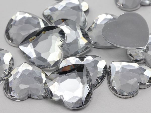 18 mm flache Rückseite Herz Acryl Edelsteine Kunststoff Strass Verzierungen Handwerk 30 Stck. - Bild 9 von 21
