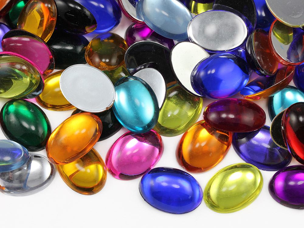 18x13mm Flat Back Acrylic Oval Cabochons Plastic Gems Crafts Cosplay 25 Pcs - Picture 41 of 106