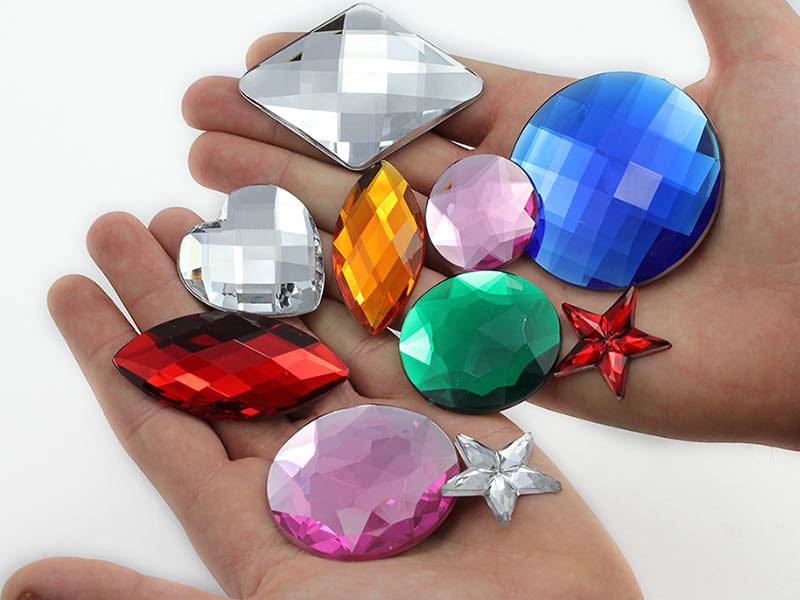 60 mm Corazón Grande Acrílico Estrás Espalda Plana Accesorios Cosplay Gemas de Plástico 2 PIEZAS - Imagen 12 de 16