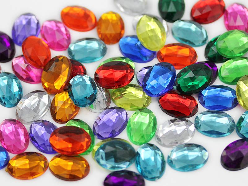 14x10 mm Flache Rückseite Oval Acryl Strass Kunststoff Kostüm Edelstein Handwerk 45 Stck. - Bild 8 von 100