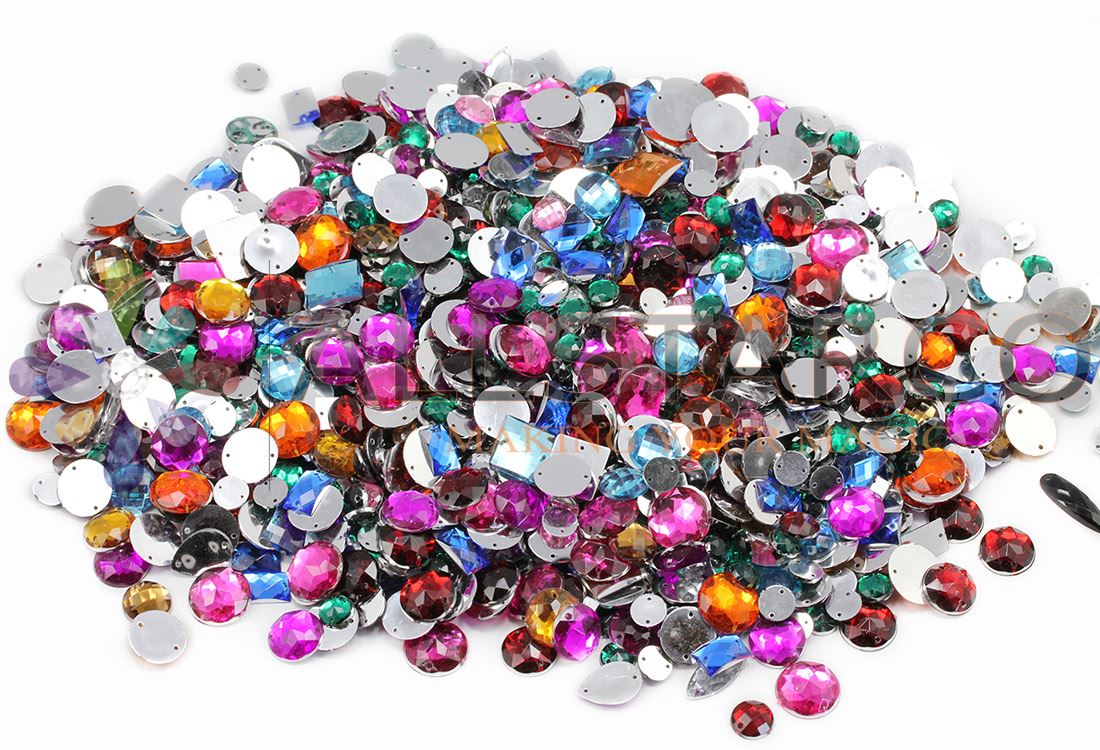 Assorted Crafting Sew On Gems Pack Over 700 Pieces