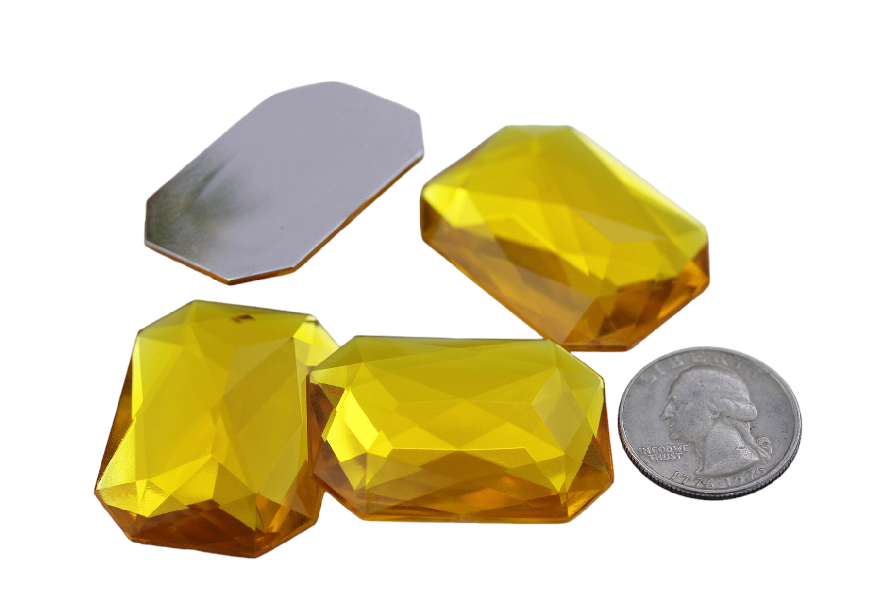 Gemas octágonas acrílicas traseras planas 40X30 mm pedrería joyas artesanales - 4 piezas - Imagen 30 de 51