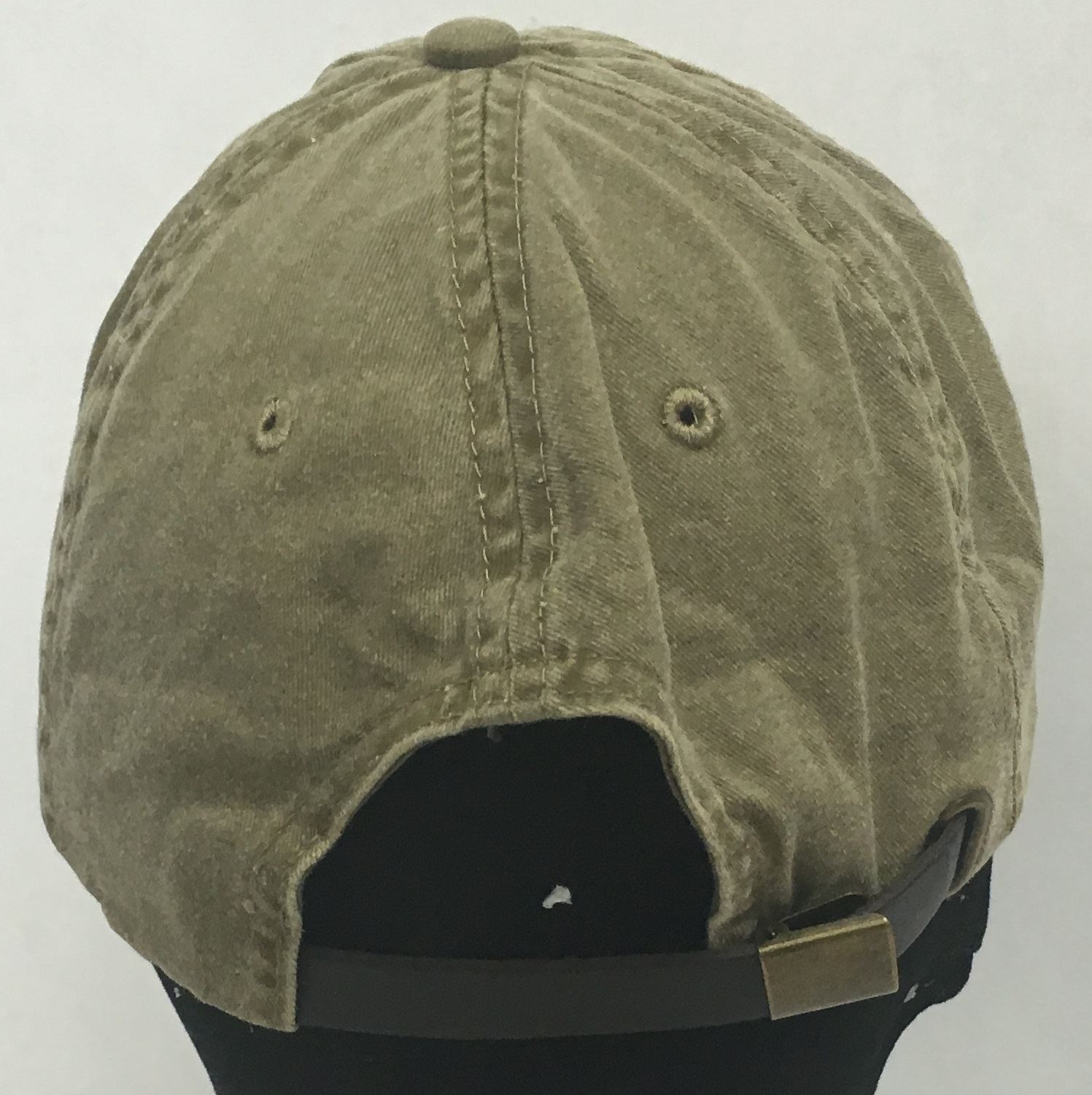 Plain Adult Unisex Washed Cotton Chino Adjustable Leather Strap Baseball Cap - Picture 6 of 12