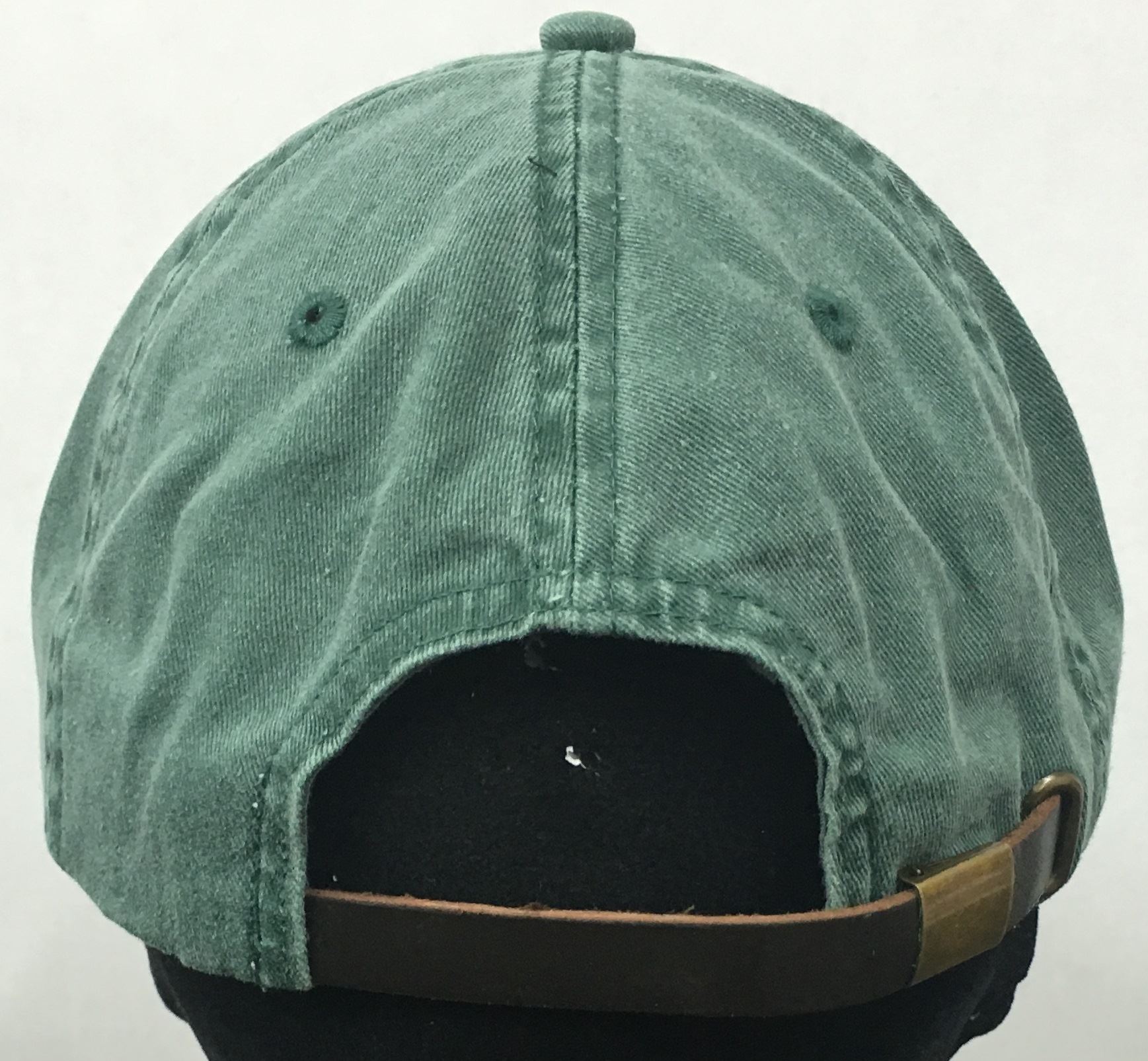 Plain Adult Unisex Washed Cotton Chino Adjustable Leather Strap Baseball Cap - Picture 3 of 12
