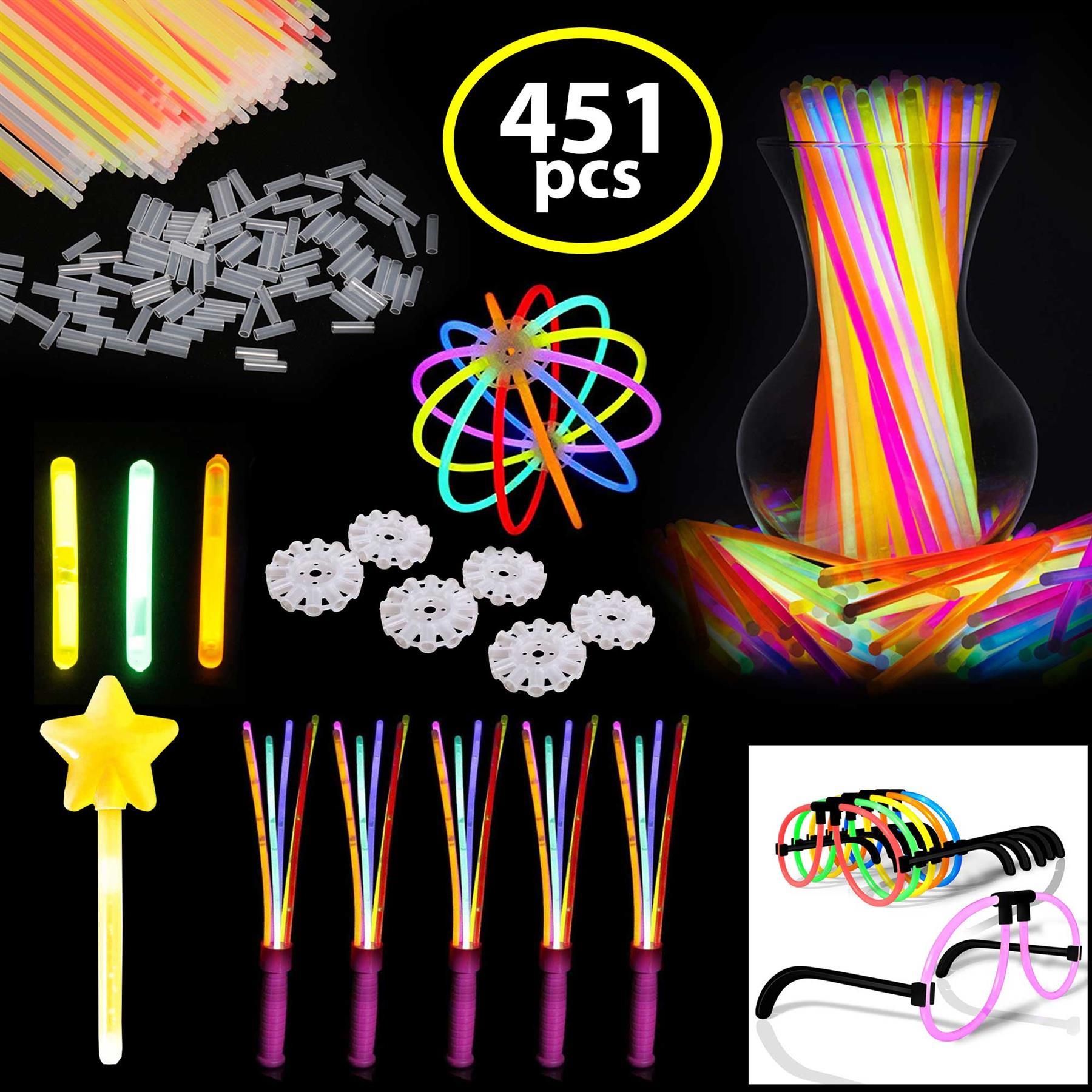 7 Colour Options Festival Rave Party Disco 50x 22/" Glow Necklaces /& Connectors