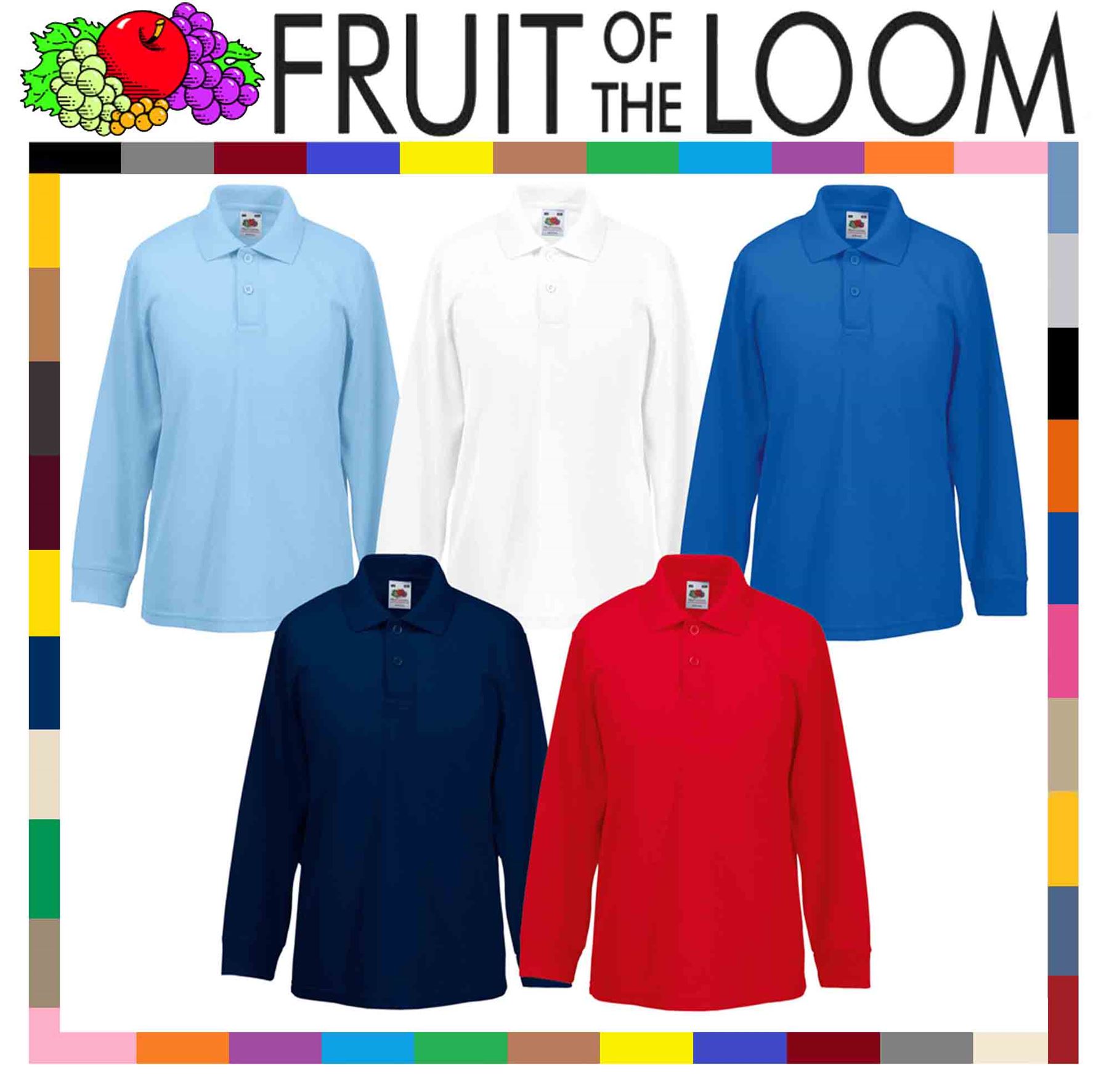 Fruit of the loom childs 65//35 pique polo shirt Black 14 to 15