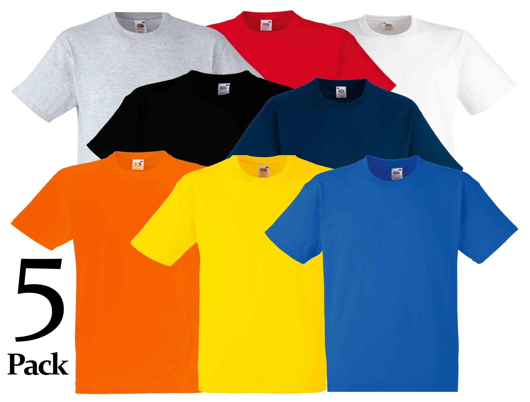 Heather Grey Fruit of the Loom Blank Plain Heavy Cotton t-shirt-Short Sleeve Top
