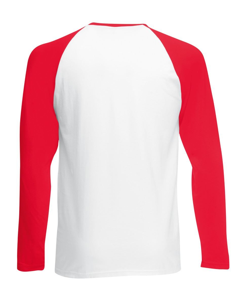 BC327 Fruit Of The Loom Mens Short Sleeve Plain Baseball T-Shirt//Tee//Top