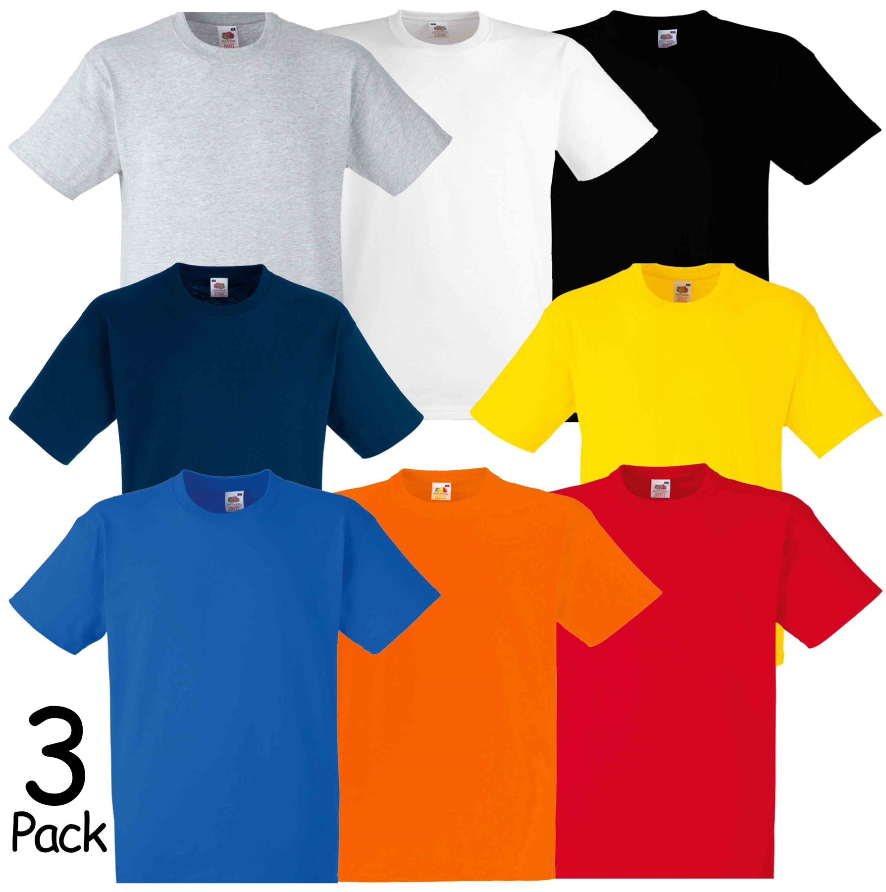 Heather Grey Fruit of the Loom Blank Plain Heavy Cotton t-shirt-Short Sleeve Top