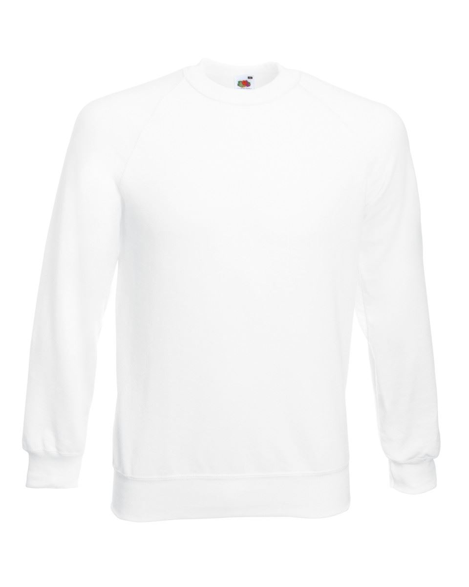 Fruit Of The Loom Mens Sweatshirt Raglan Sweat Pullover Plain Top Jumper Sweater