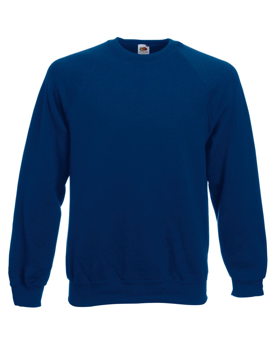 Fruit Of The Loom Mens Sweatshirt Raglan Sweat Pullover Plain Top Jumper Sweater