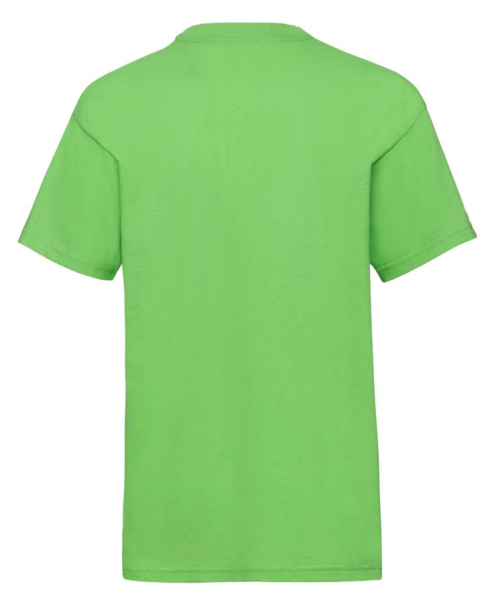 Plain Green Fruit of the Loom Cotton Childrens Kids Boys Girls T Shirt Tee Sport
