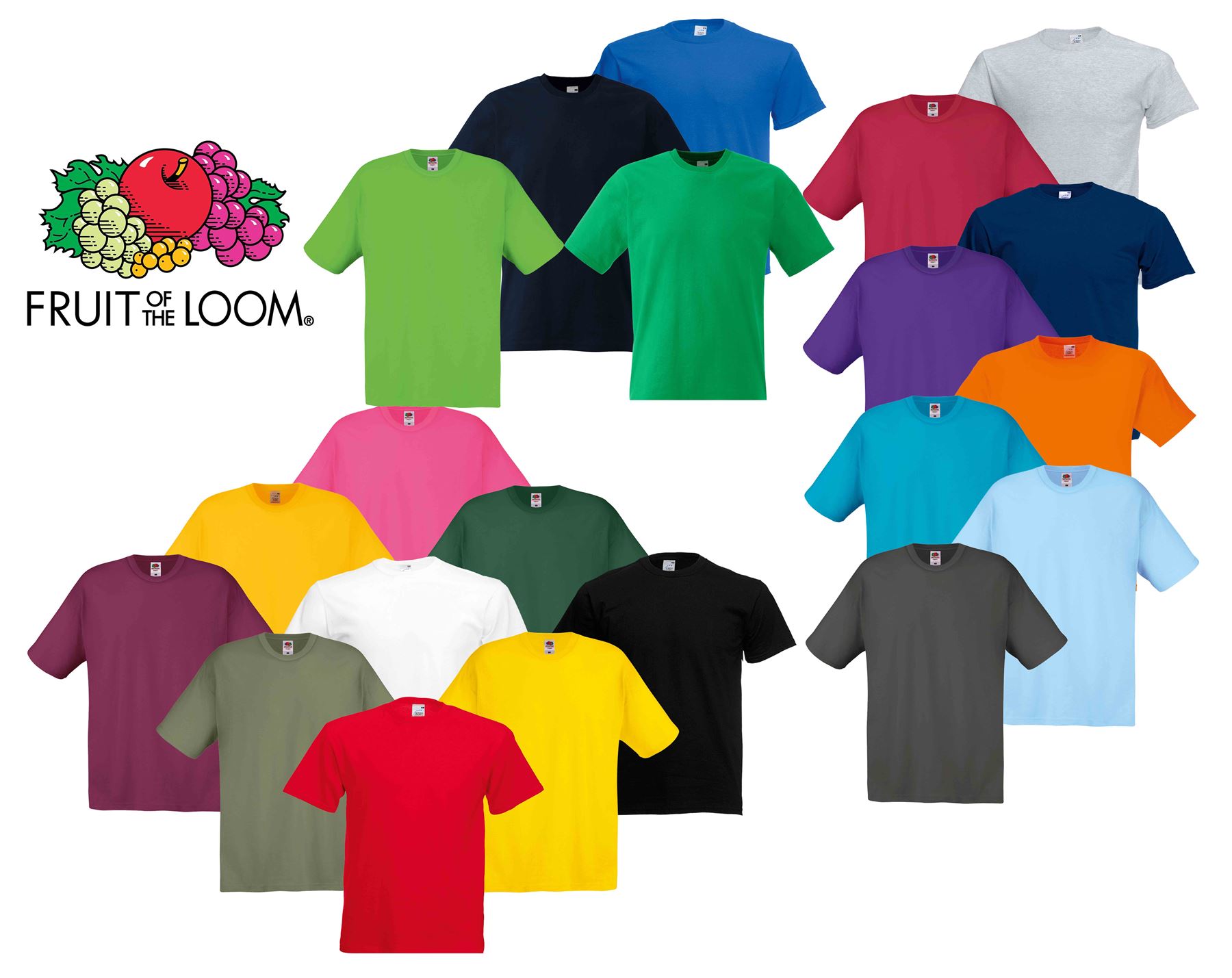 Fruit of the Loom Cotton Plain Blank Men/'s Women/'s Original Tshirt T-Shirt NEW